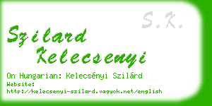 szilard kelecsenyi business card